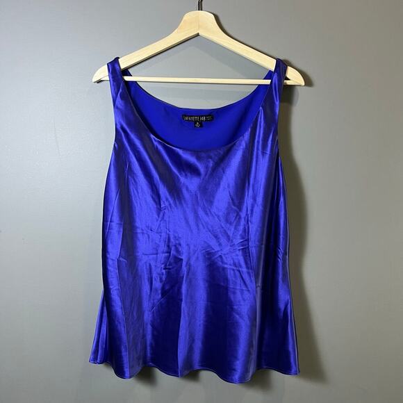 Lafayette 148 Silk Blue Tank Sleeveless Blouse Size 16 - Picture 1 of 6